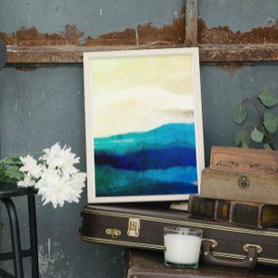 Lienzo Pintura abstracta del Guay Grungue Ocean Blue Sea