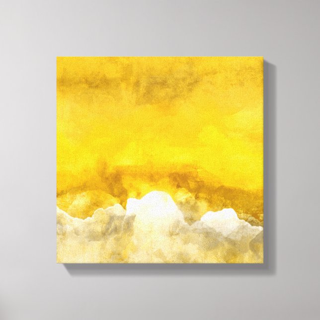 Lienzo Pintura abstracta, dorada, blanca, gris, moderna (Anverso)