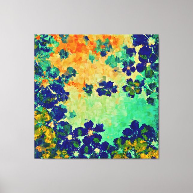 Lienzo Pintura abstracta | Flores de primavera (Anverso)