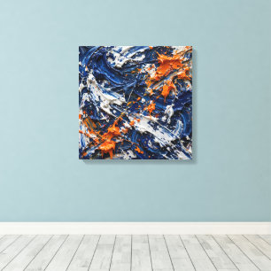 Lienzo Pintura abstracta gestual pura - Azul Klein