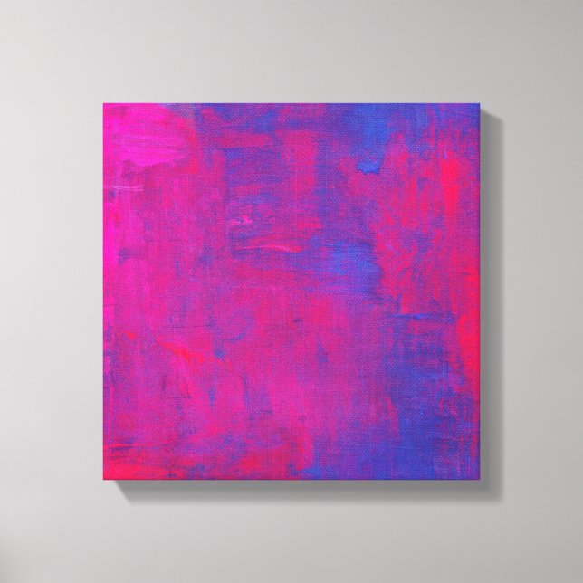 Lienzo Pintura abstracta magenta y azul (Anverso)
