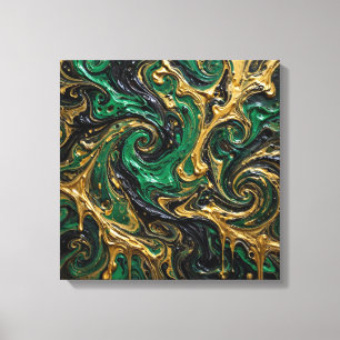 Lienzo Pintura abstracta marmoleada de lujo - Esmeralda D