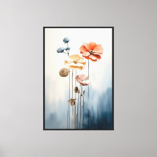 Lienzo Pintura abstracta moderna de flores en acuarela