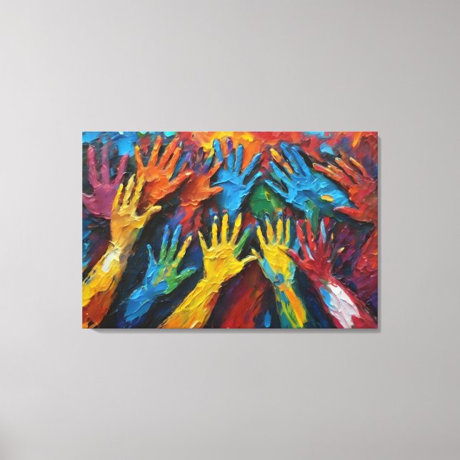 Lienzo Pintura abstracta Representa diversidad (Anverso)