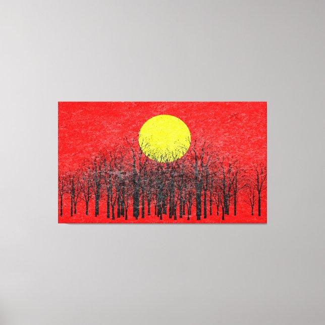 Lienzo Pintura abstracta roja de atardecer #4 (Anverso)