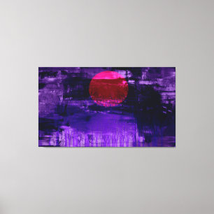 Lienzo Pintura abstracta violeta del atardecer 2