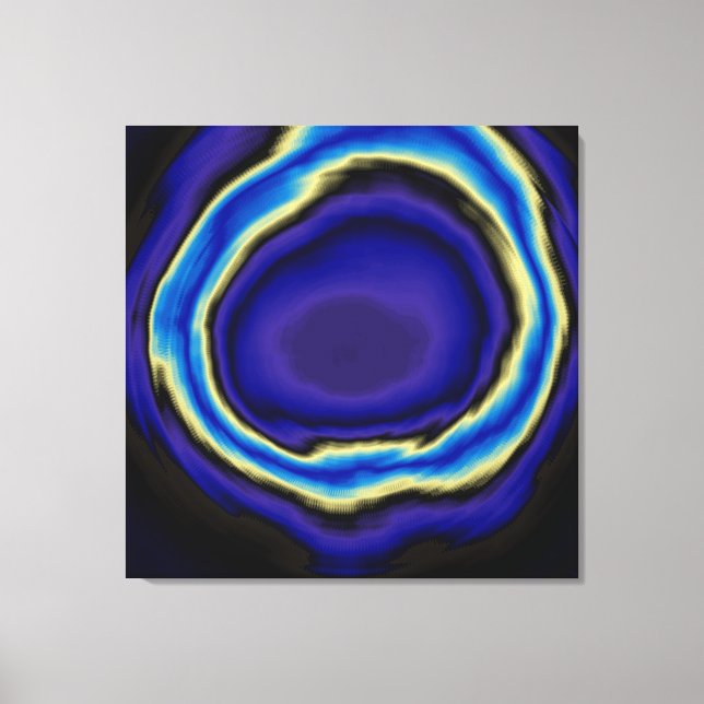 Lienzo Pintura acrílica abstracta de espiral azul 2 (Anverso)