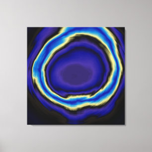 Lienzo Pintura acrílica abstracta de espiral azul 2