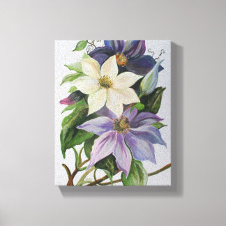 Lienzo Pintura acrílica de Lilac Clematis Vine