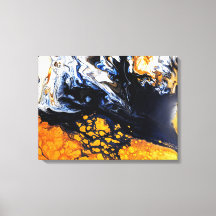 Pintura acrílica dorada, azul y blanca Resumen de 