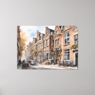 Lienzo pintura acuarela de Amsterdam