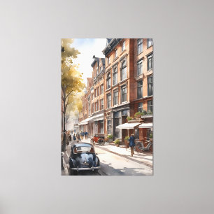 Lienzo pintura acuarela de Amsterdam
