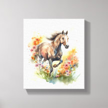 Pintura acuarela de un caballo