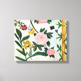 Lienzo PINTURA AL ACUARELA - Flores y Mariposas