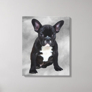Lienzo Pintura al óleo de acuarela de Bulldog Francés sen