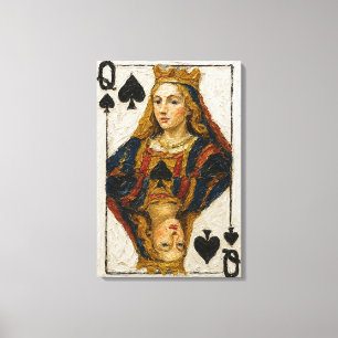 Lienzo Pintura al óleo de la reina de picas