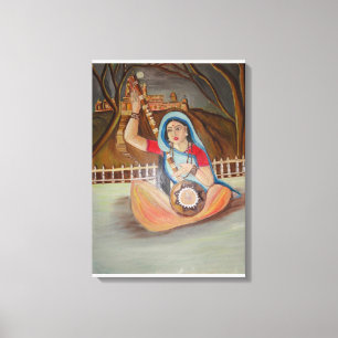 Lienzo Pintura al óleo de Meera Bai en lona