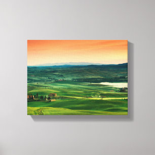 Lienzo Pintura al óleo de paisaje natural sereno en lienz
