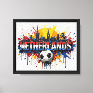 Lienzo Pintura al óleo de paisaje urbano de fútbol de Paí