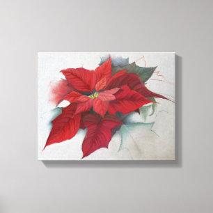 Lienzo Pintura al óleo del navidad del Poinsettia