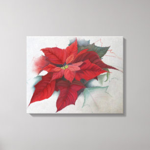 Lienzo Pintura al óleo del navidad del Poinsettia