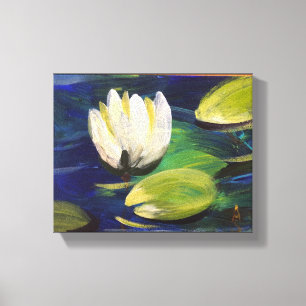 Lienzo Pintura al óleo moderna, lirio en el estanque