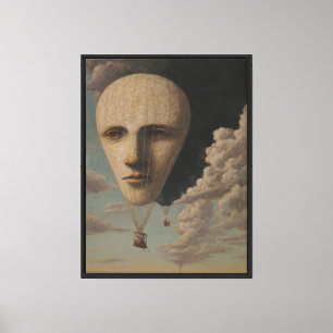 Lienzo Pintura al óleo surrealista vintage de globos vola