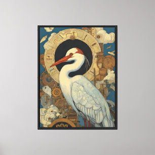 Lienzo Pintura al óleo surrealista vintage de una gaviota
