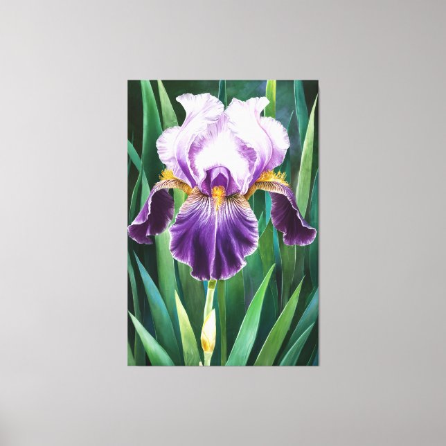 Lienzo *~* Pintura AP84 de la Flor Iris solitaria (Anverso)