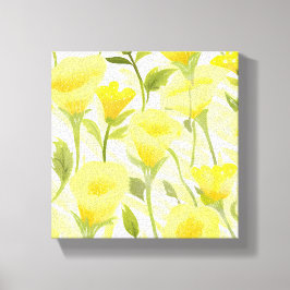 Lienzo Pintura Aquarela Floral Amarilla