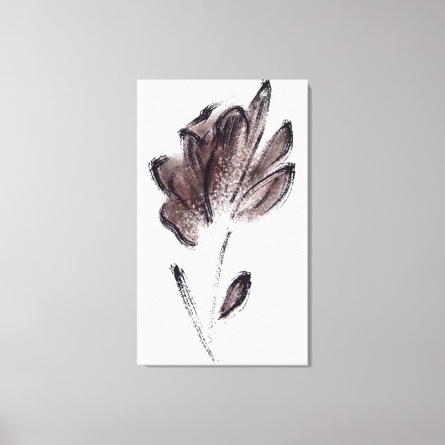 Lienzo Pintura artística de acuarela floral (Anverso)