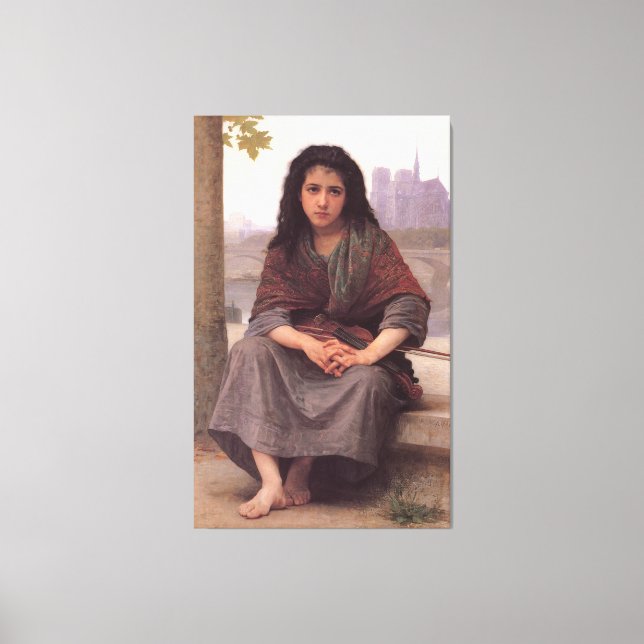 Lienzo Pintura clásica de Bouguereau: el bohemio (1890) (Anverso)