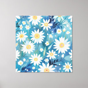 Lienzo Pintura con flores blancas