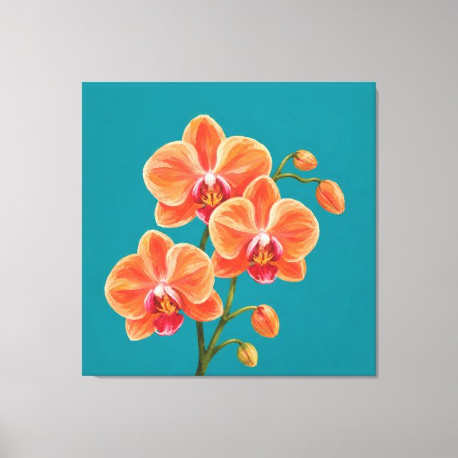 Lienzo pintura con spray de orquídea (Anverso)