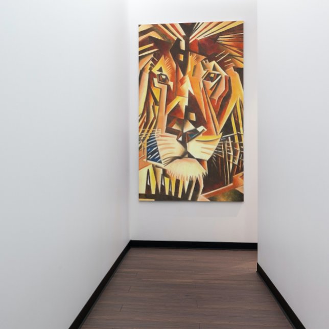 Lienzo Pintura Cubista Moderna De Cabeza De León (Subido por el creador)