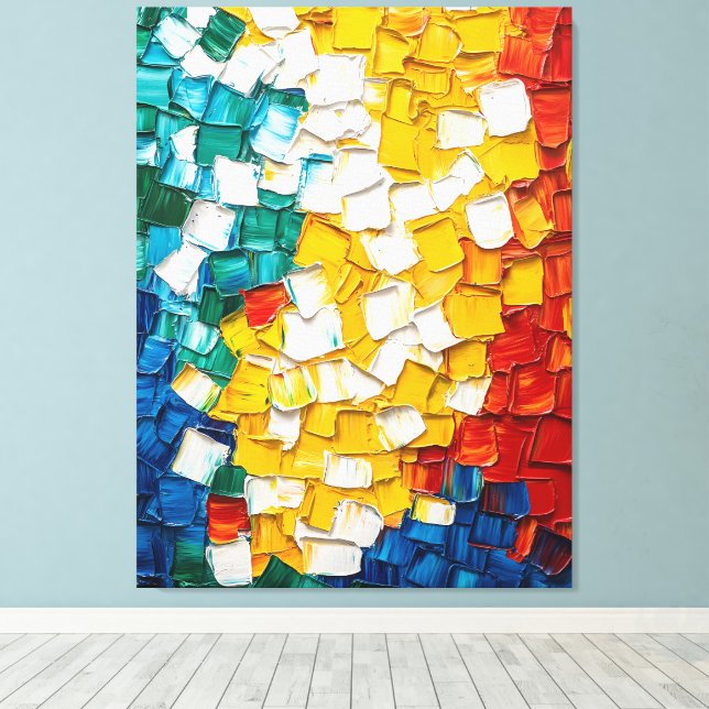 Lienzo Pintura de aceite abstracto vibrante (Insitu (piso de madera))