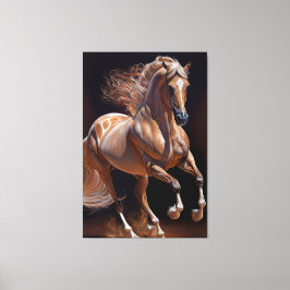 Lienzo Pintura de Aceite de Caballo de Lusitano
