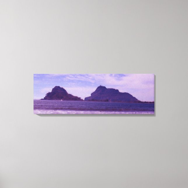 Lienzo Pintura de aceite de la isla de piedra (Anverso)