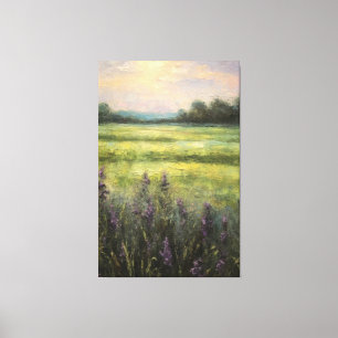 Lienzo Pintura de aceite de los campos de lavanda de époc