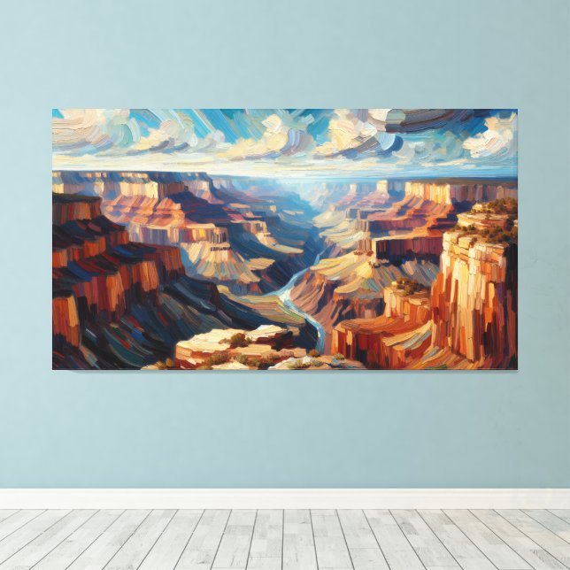 Lienzo Pintura de aceite del Gran Cañón (Insitu (piso de madera))
