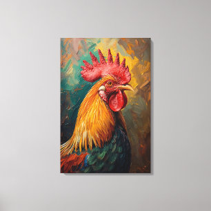 Lienzo Pintura de aceite vibrante con retrato artístico d
