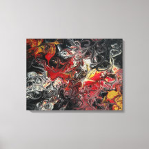Pintura de acrílico con ráfagas de fuego en un lie