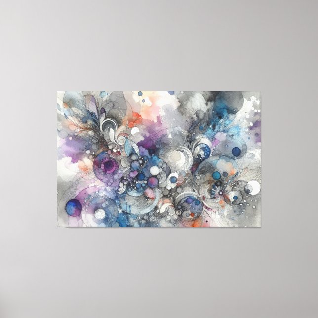 Lienzo Pintura de acuarela abstracta detallada (Anverso)