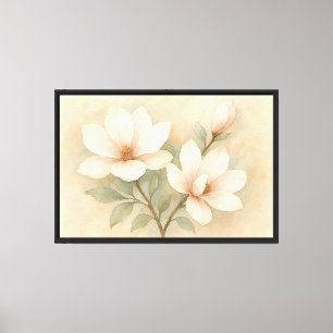 Lienzo Pintura de acuarela de ensueño de Magnolia