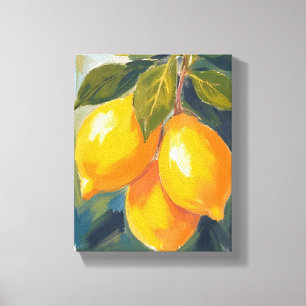 Lienzo Pintura de Acuarela de Frutas de Limonero