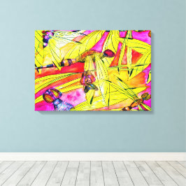 Lienzo Pintura de acuarela de la libélula