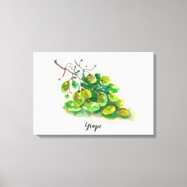 Lienzo Pintura de acuarela de uva.