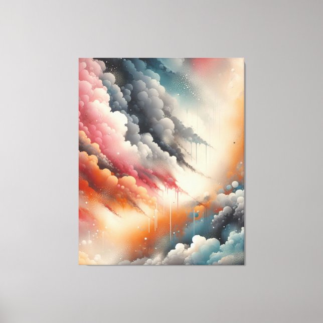 Lienzo Pintura de aerosol abstracta (Anverso)