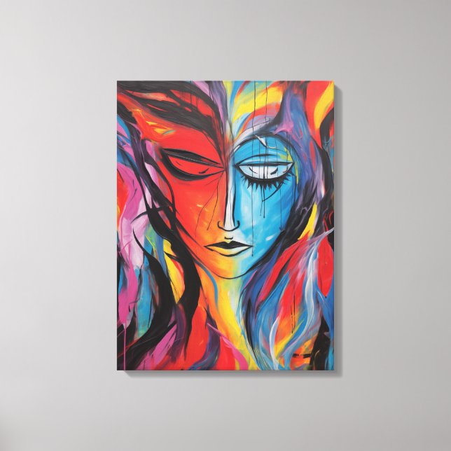 Lienzo Pintura de aerosol abstracta (Anverso)