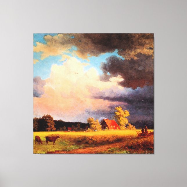 Lienzo pintura de Albert Bierstadt, paisaje bávaro (Anverso)